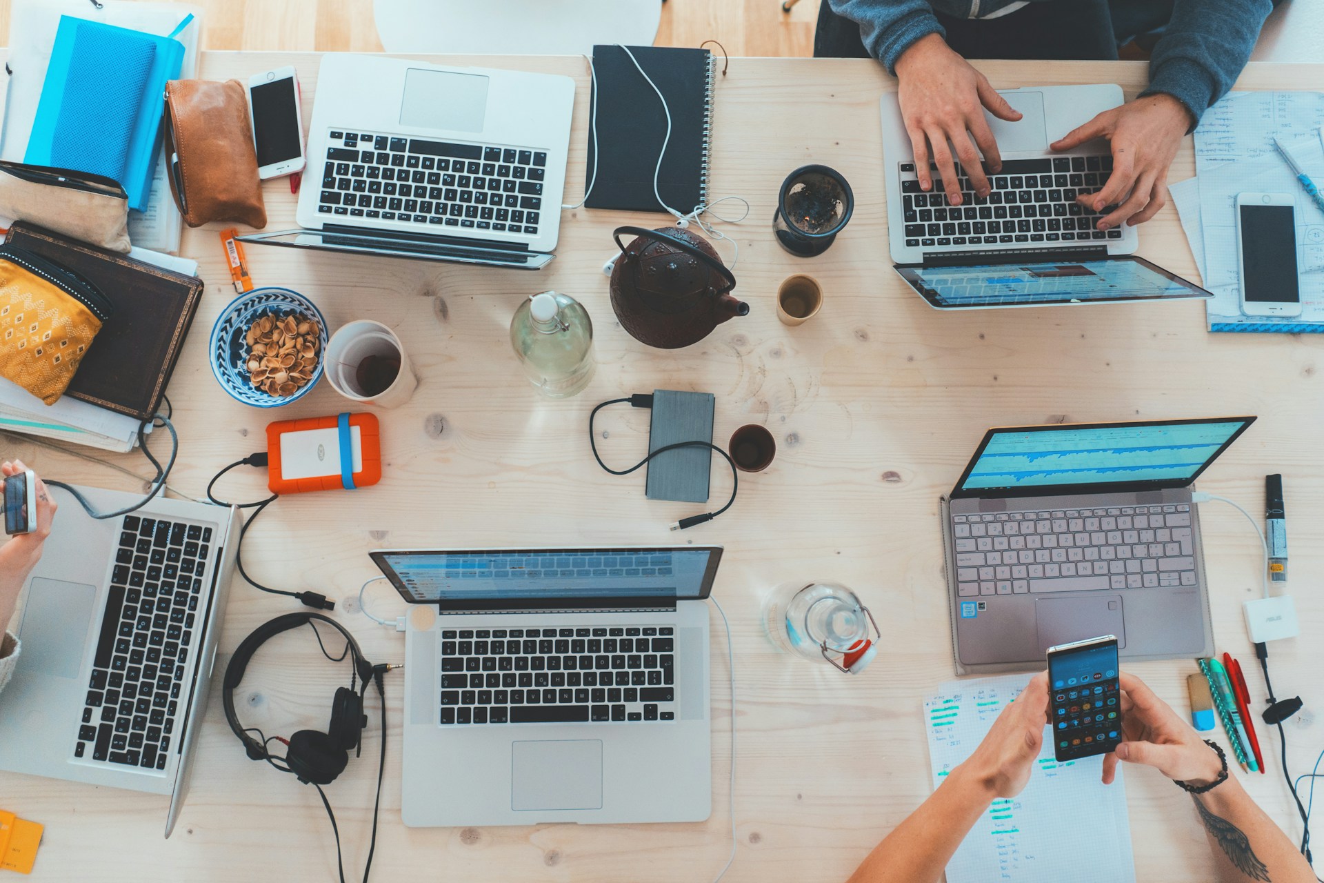 A busy work-desk