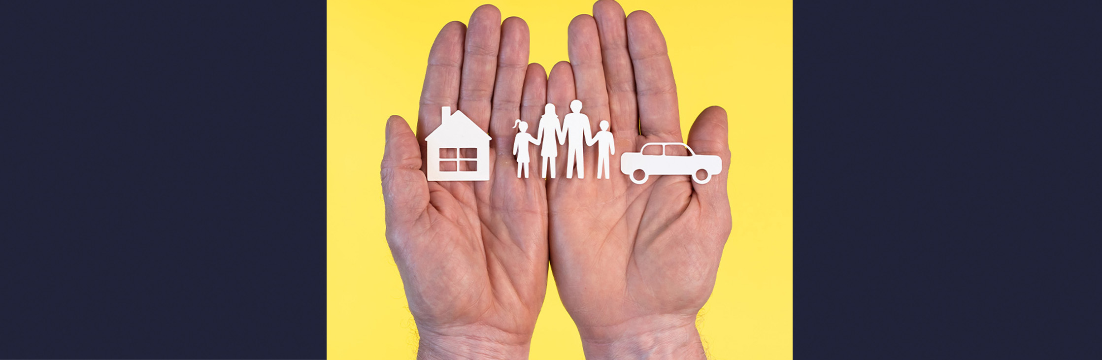 house family and car in hands